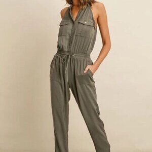 NWT Dress Forum Revolve sleeveless Someone You Love jumpsuit beige Sz Womens S